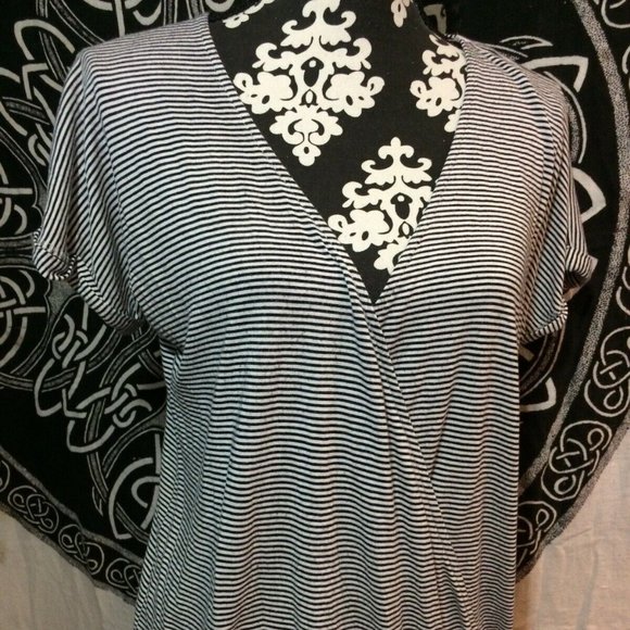 Maurices Tops - FREE Maurices Black & White Stripe 24/7 Wrap Top M